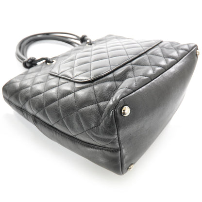 Chanel Calfskin Quilted Medium Cambon Tote Black White 5 of 12