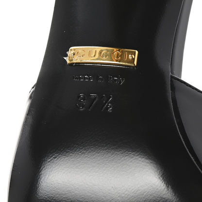 Gucci Vitello Vernice Soft Nappa Priscilla Ankle Cuff Pumps 37.5 Black 7 of 10