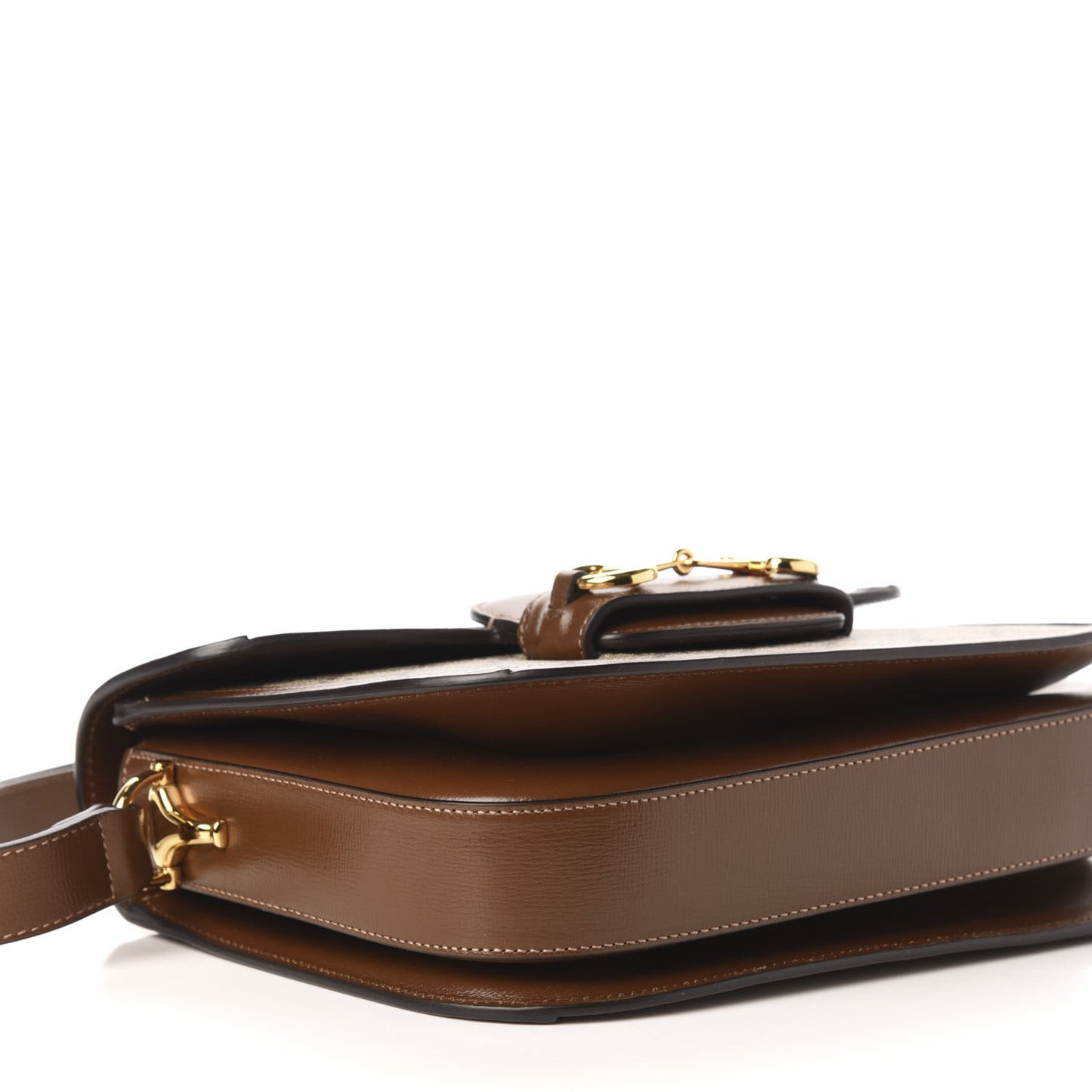 GG Supreme Monogram Horsebit 1955 Shoulder Bag Beige Brown Sugar