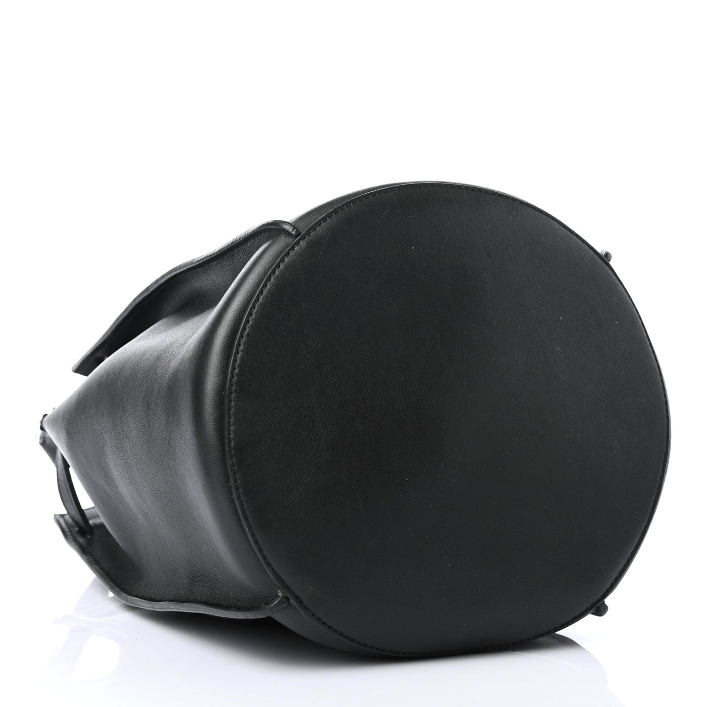 Smooth Calfskin Long Strap Big Bucket Bag Black