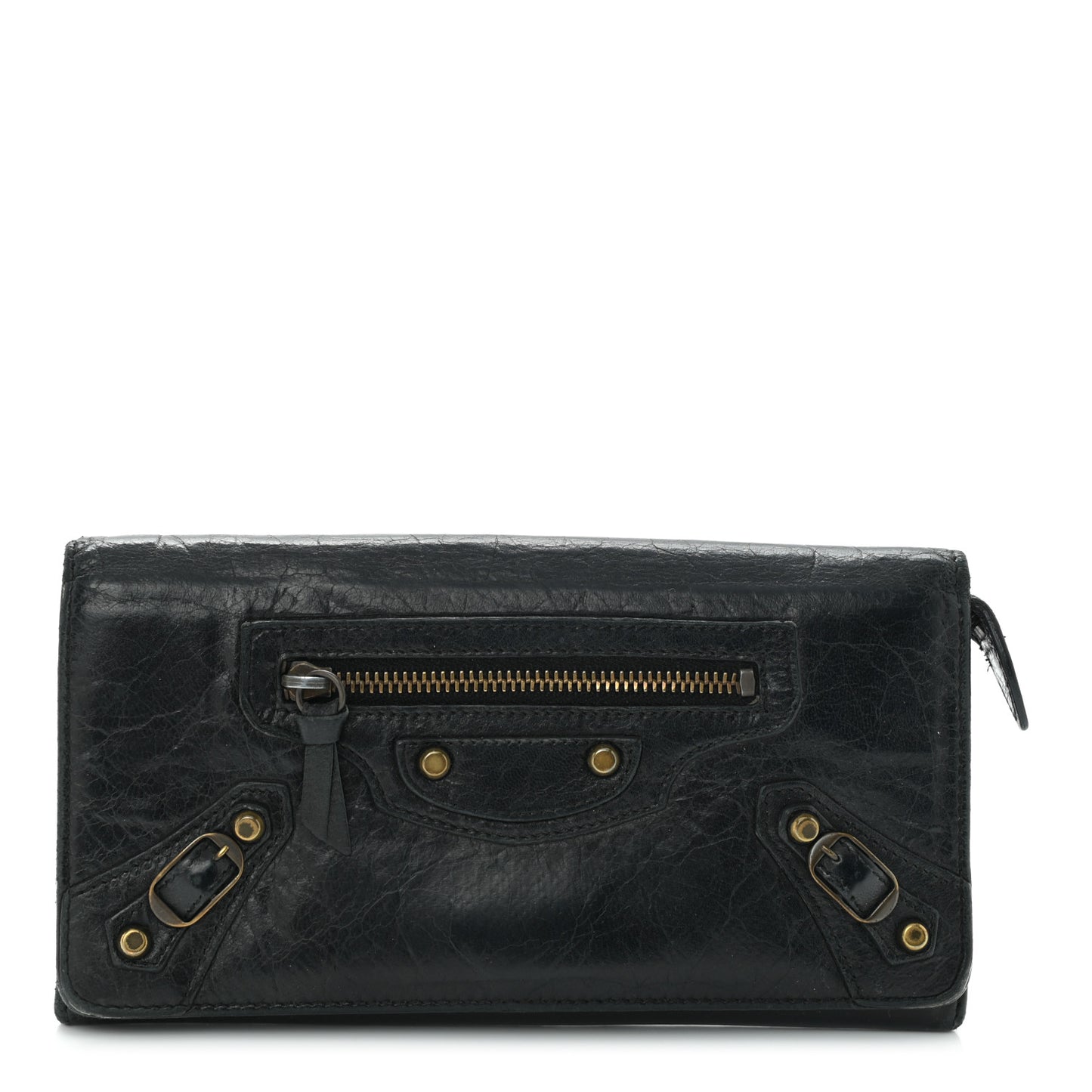Agneau Classic Hardware Money Wallet Black
