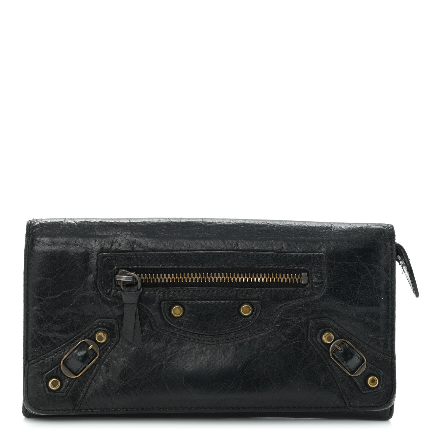 Balenciaga Agneau Classic Hardware Money Wallet Black 1 of 9