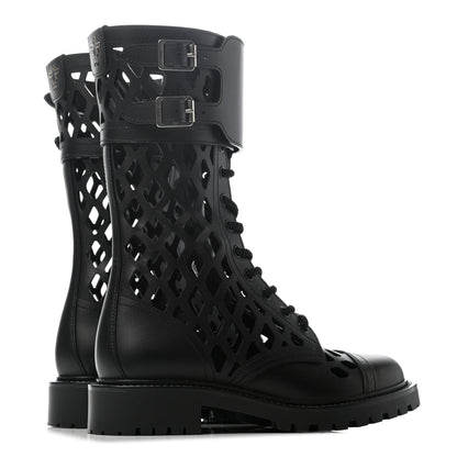Christian Dior Matte Calfskin Womens D-Trap 30mm Tall Boots 35 Black 3 of 6
