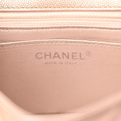 Chanel Iridescent Caviar Chevron Quilted Mini Rectangular Flap Light Gold 6 of 12