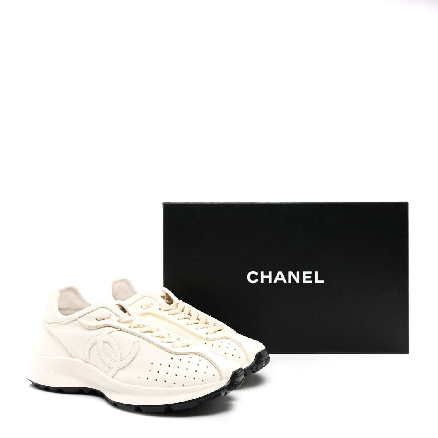 Chanel Calfskin Mens CC Sneakers 43 White 11 of 11