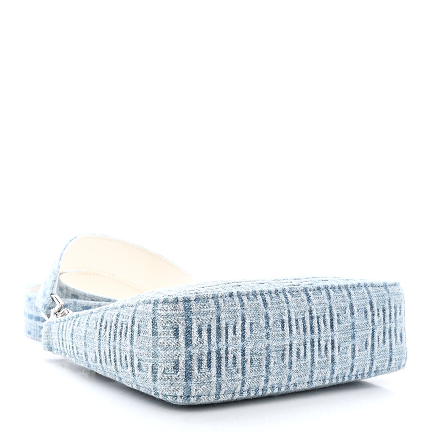 Denim Mini Moon Cut Out Shoulder Bag Blue