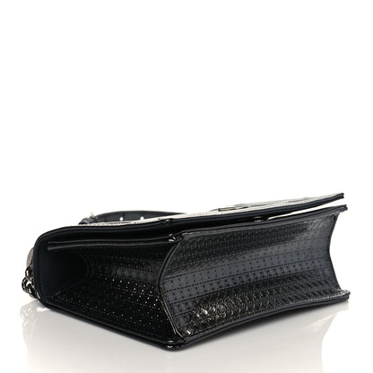 Christian Dior Metallic Patent Micro-Cannage Medium Diorama Flap Bag Graphite 4 of 9