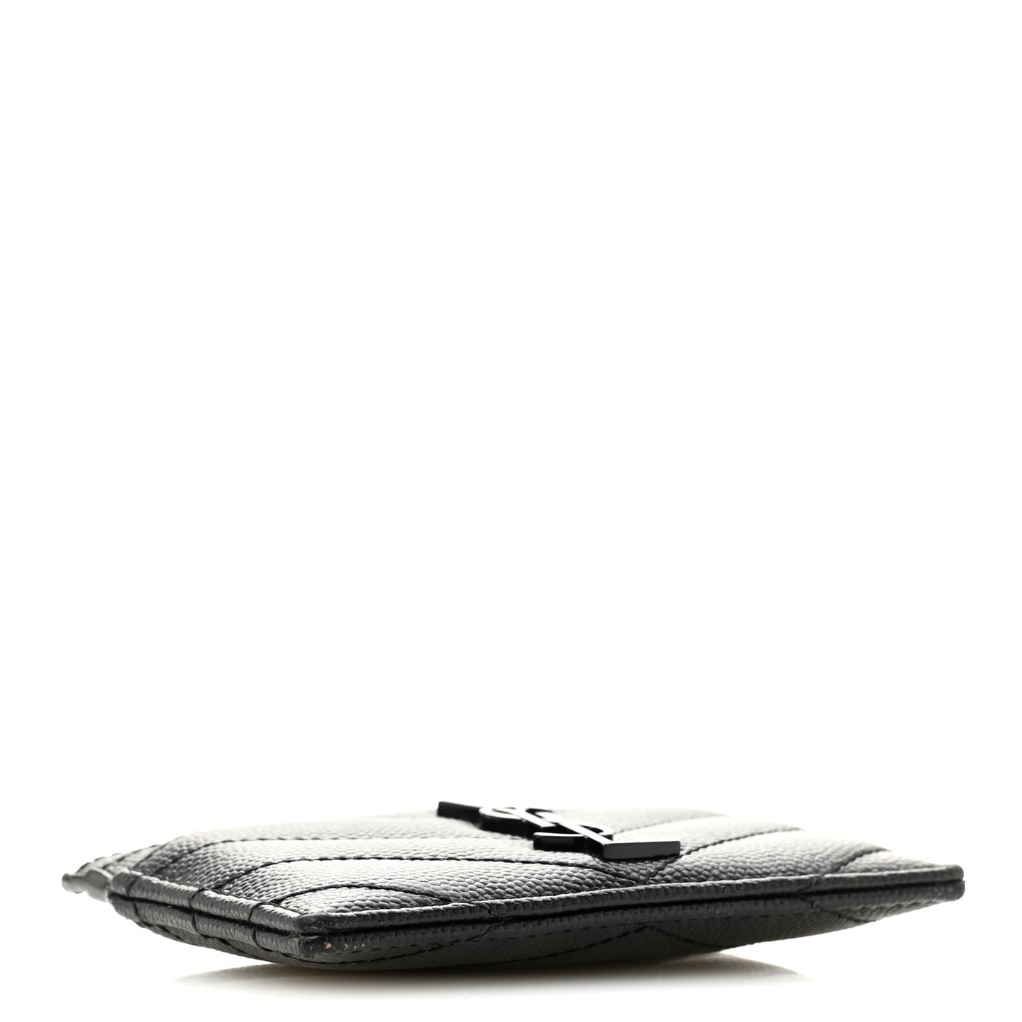 Grain De Poudre Matelasse Chevron Monochrome Monogram Credit Card Case Black