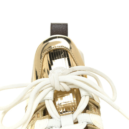 Louis Vuitton Metallic Calfskin Technical Nylon LV Archlight Sneakers 36.5 Gold White 22 of 24