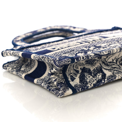 Christian Dior Canvas Embroidered Mini Toile De Jouy Book Tote Blue 7 of 10