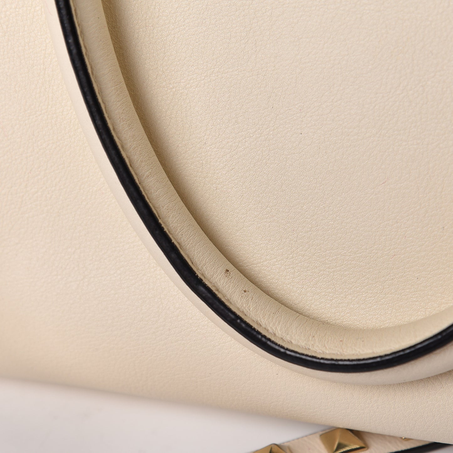Vitello Rockstud Double Handle Tote Ivory