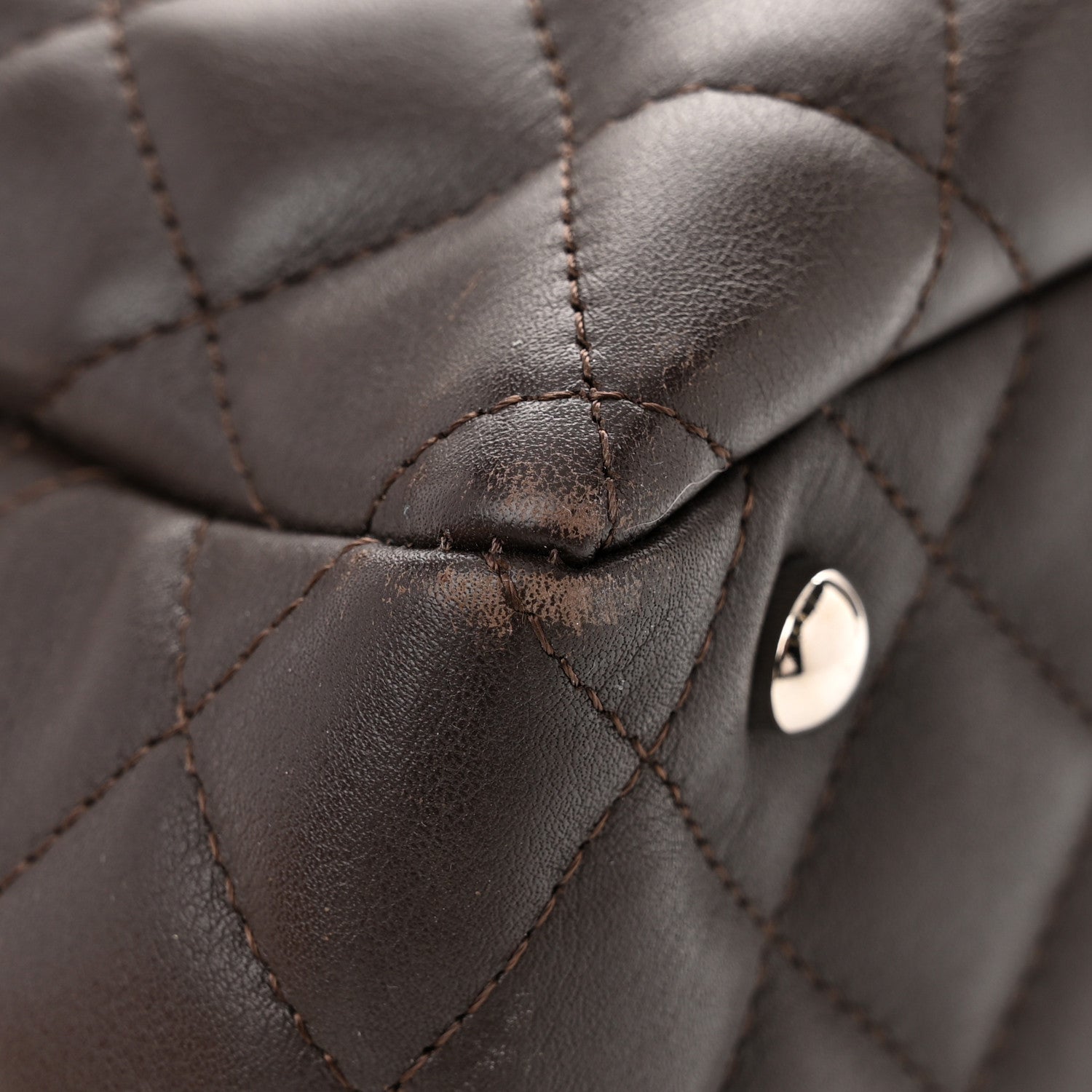 Chanel Calfskin Quilted Cambon Large Bowler Brown Beige 11 of 11