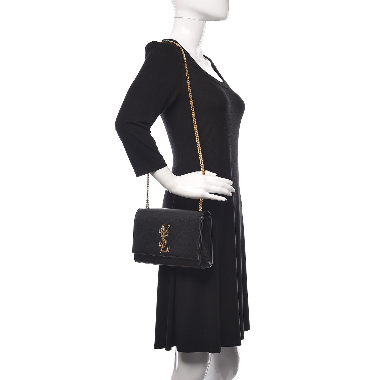 Grain De Poudre Star Monogram Kate Satchel Black