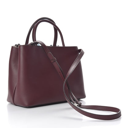 Fendi Vitello Dolce PVC Flower Studs Petite 2Jours Tote Bordeaux Multicolor 3 of 13
