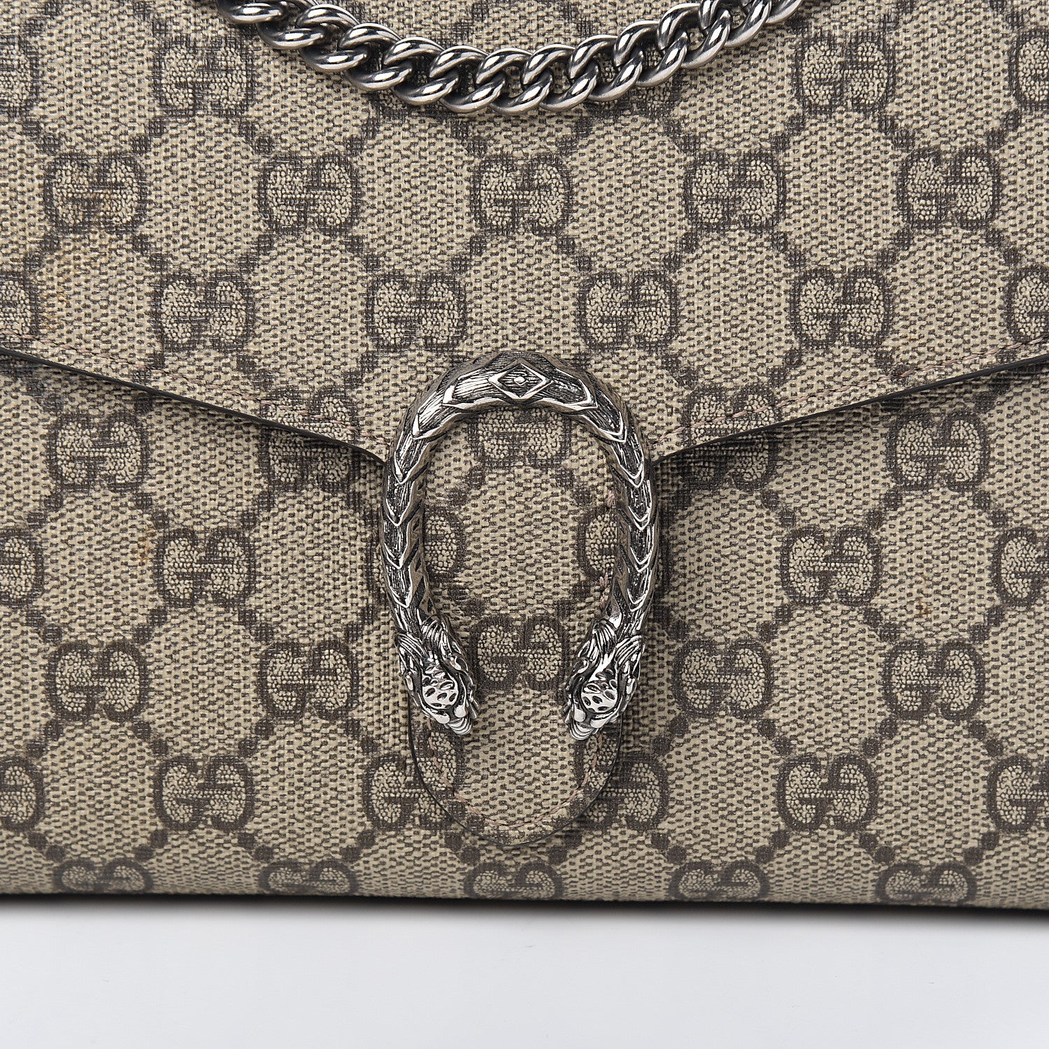 Gucci GG Supreme Monogram Mini Dionysus Chain Wallet Beige Taupe 9 of 9