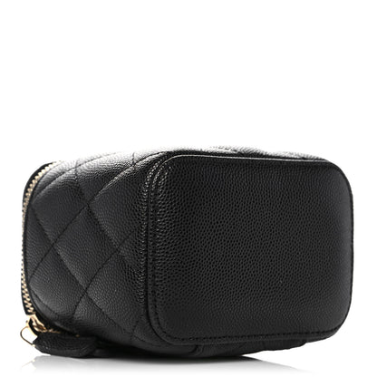 Chanel Caviar Quilted Mini Vanity Case With Chain Black 4 of 11