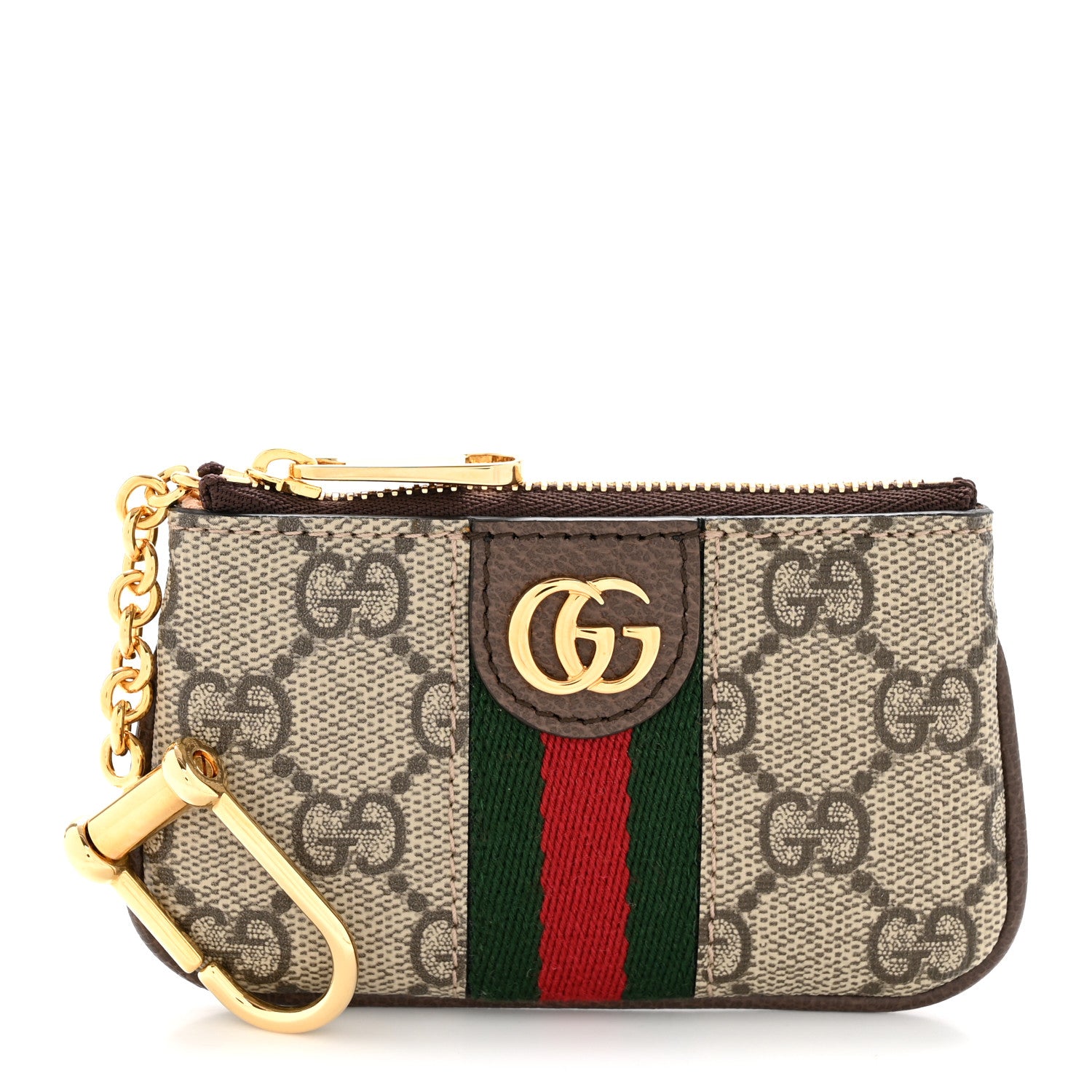 Gucci GG Supreme Monogram Web Ophidia Key Case Beige New Acero 1 of 8