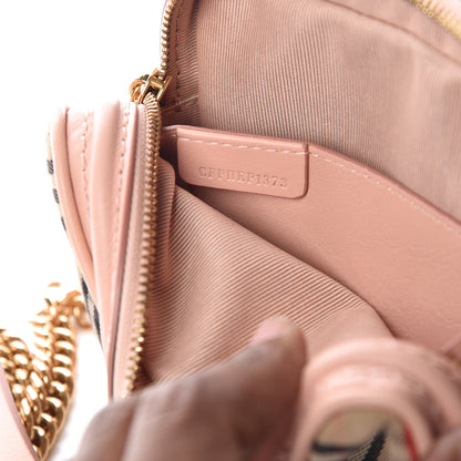 Burberry Smooth Calfskin 1983 Knight Check Link Camera Bag Peach 7 of 9