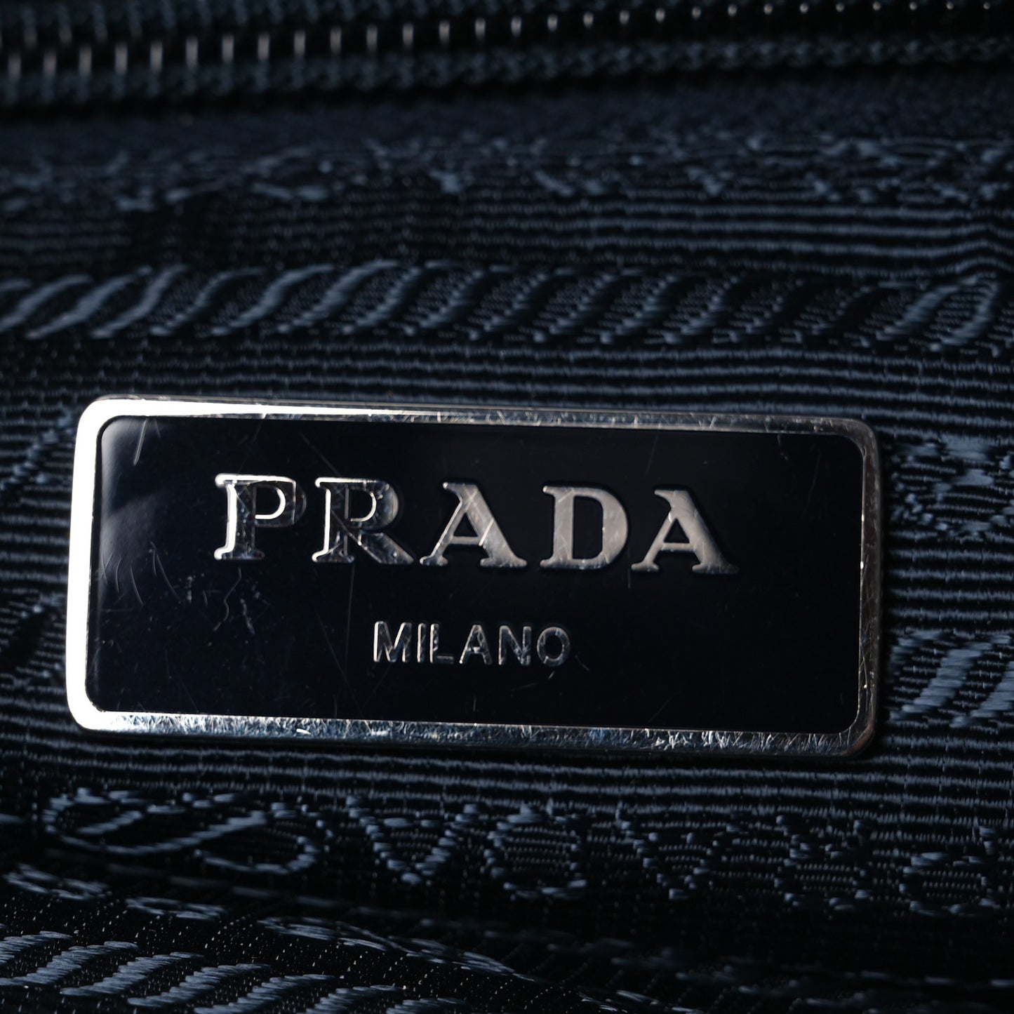 Tessuto Nylon Saffiano Flat Messenger Bag Blue