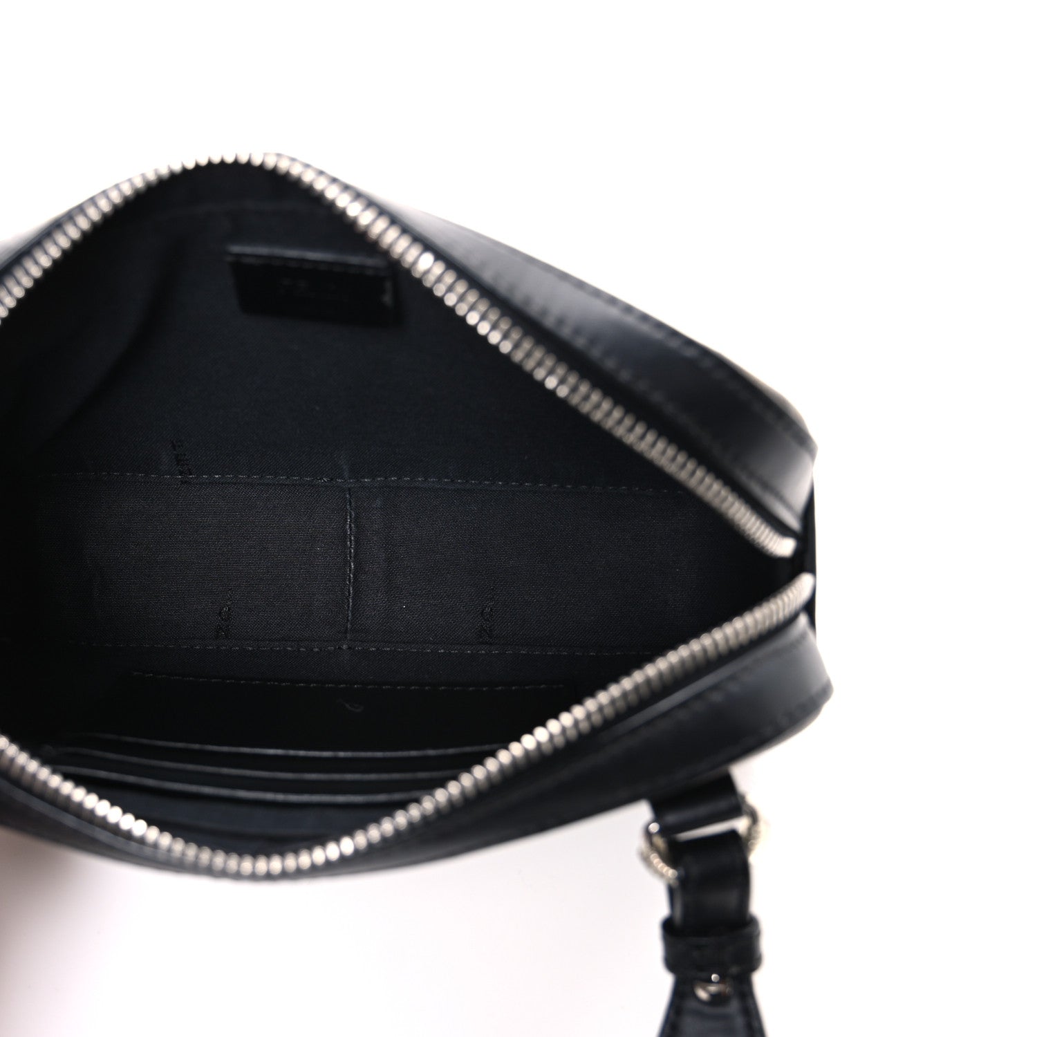 Fendi Glazed Fabric Vitello Liberty FF 1974 Diagonal Small Camera Case Tobacco Rosso Black 5 of 10