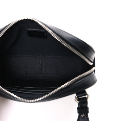 Fendi Glazed Fabric Vitello Liberty FF 1974 Diagonal Small Camera Case Tobacco Rosso Black 5 of 10