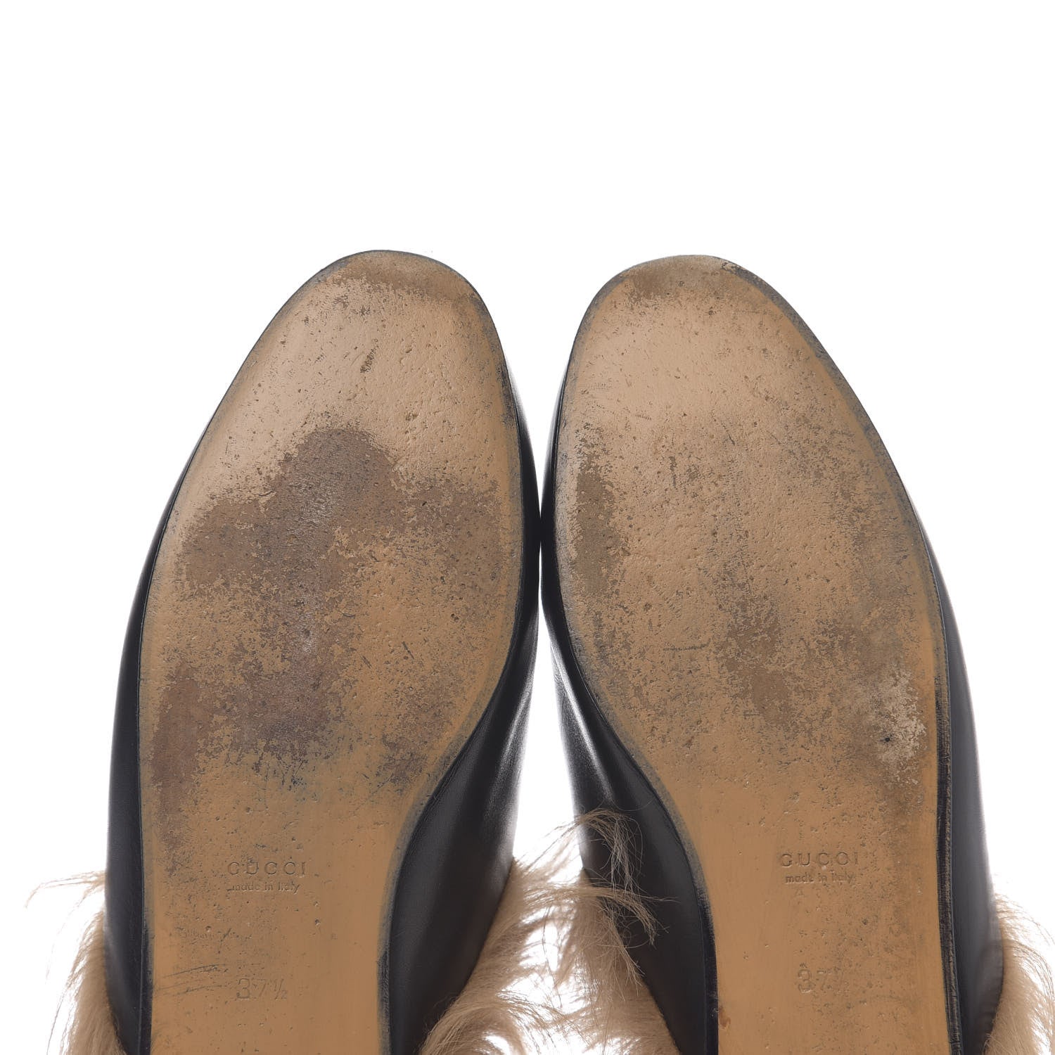 Gucci Calfskin Fur Womens Princetown Slippers 37.5 Black 7 of 8