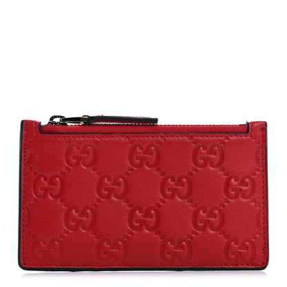 Gucci Guccissima Signature Coin Case Card Holder Hibiscus Red 1 of 8