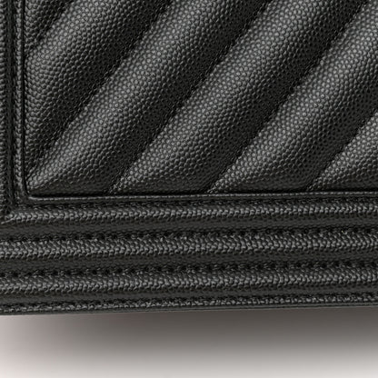 Chanel Caviar Chevron Quilted Medium Boy Flap Black 11 of 12