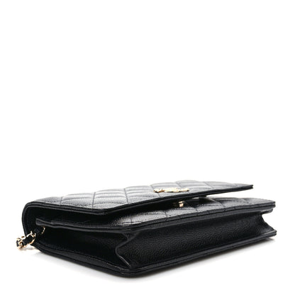 Chanel Caviar Quilted Chain CC Wallet On Chain WOC Black 4 of 11