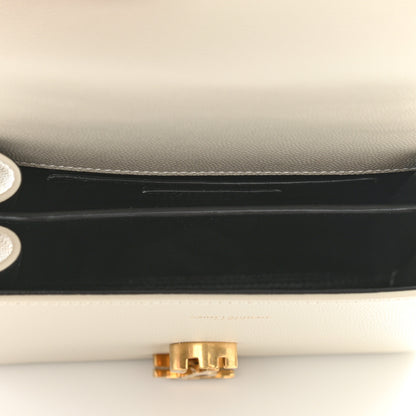 Saint Laurent Grain de Poudre Mini Classic Monogram Cassandra Top Handle Vintage White 5 of 11