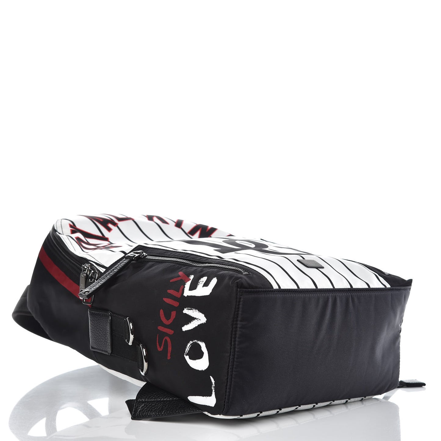 Nylon Striped Royal King Vulcano Backpack White Black