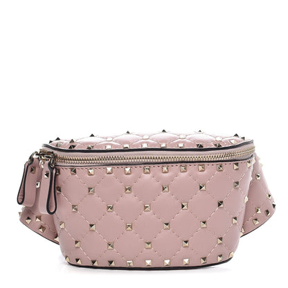 Valentino Garavani Lambskin Rockstud Spike Belt Bag 85 Water Rose 1 of 7