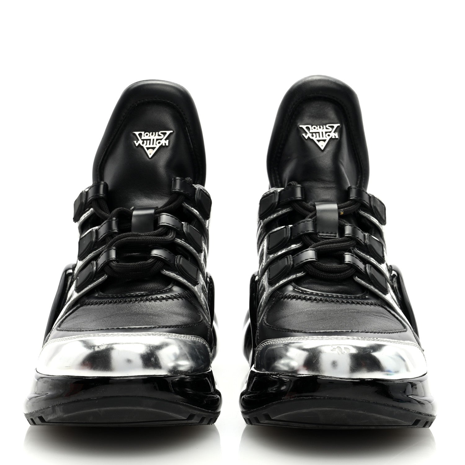 Louis Vuitton Patent LV Archlight Sneakers 37.5 Black Silver 3 of 7