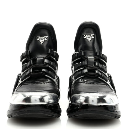Louis Vuitton Patent LV Archlight Sneakers 37.5 Black Silver 3 of 7