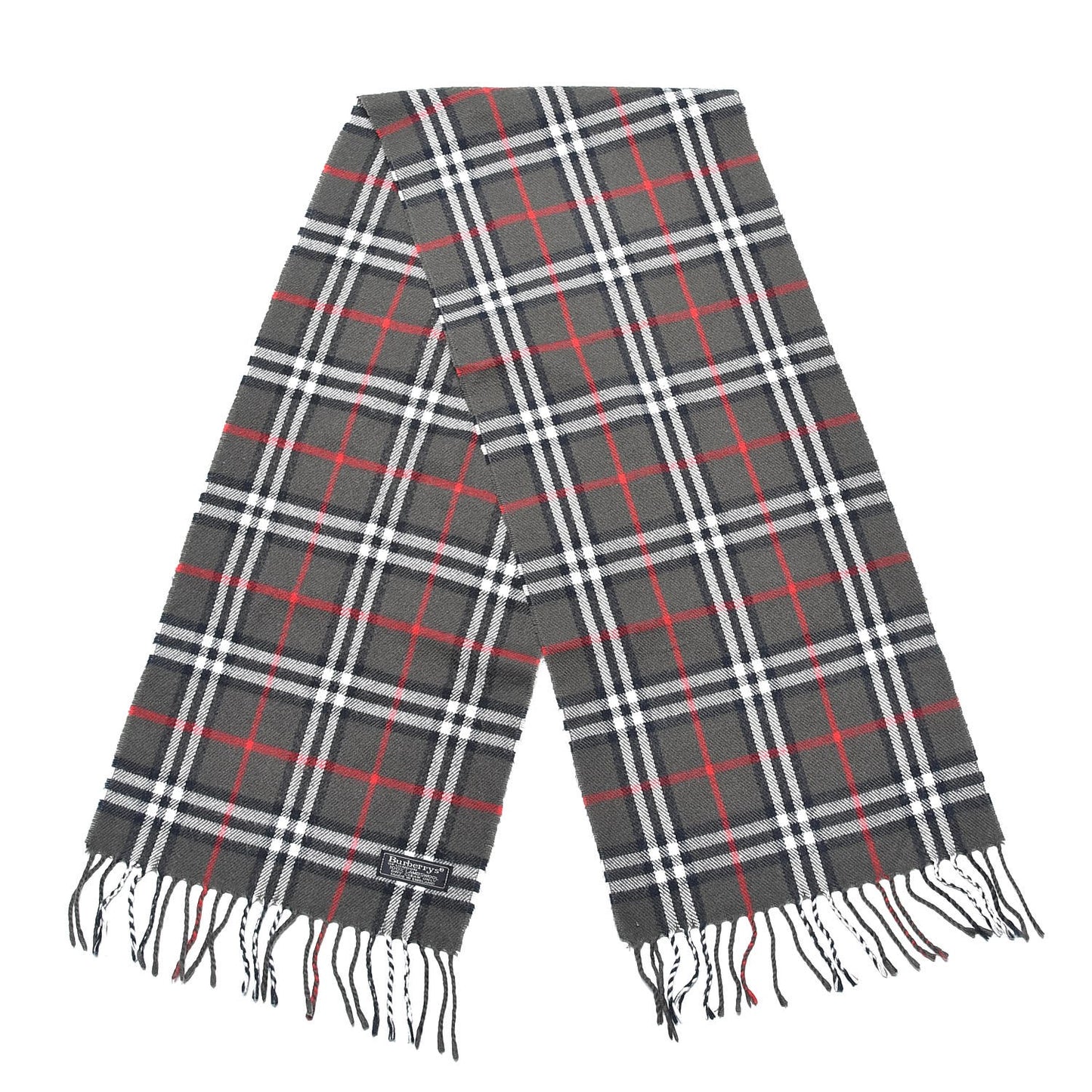 Wool Giant Check Scarf Grey
