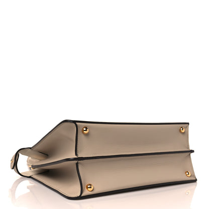 Fendi Vitello Seta Canvas FF Embroidered Medium Peekaboo I SEE U Satchel Nuvola Grezzo White 5 of 11