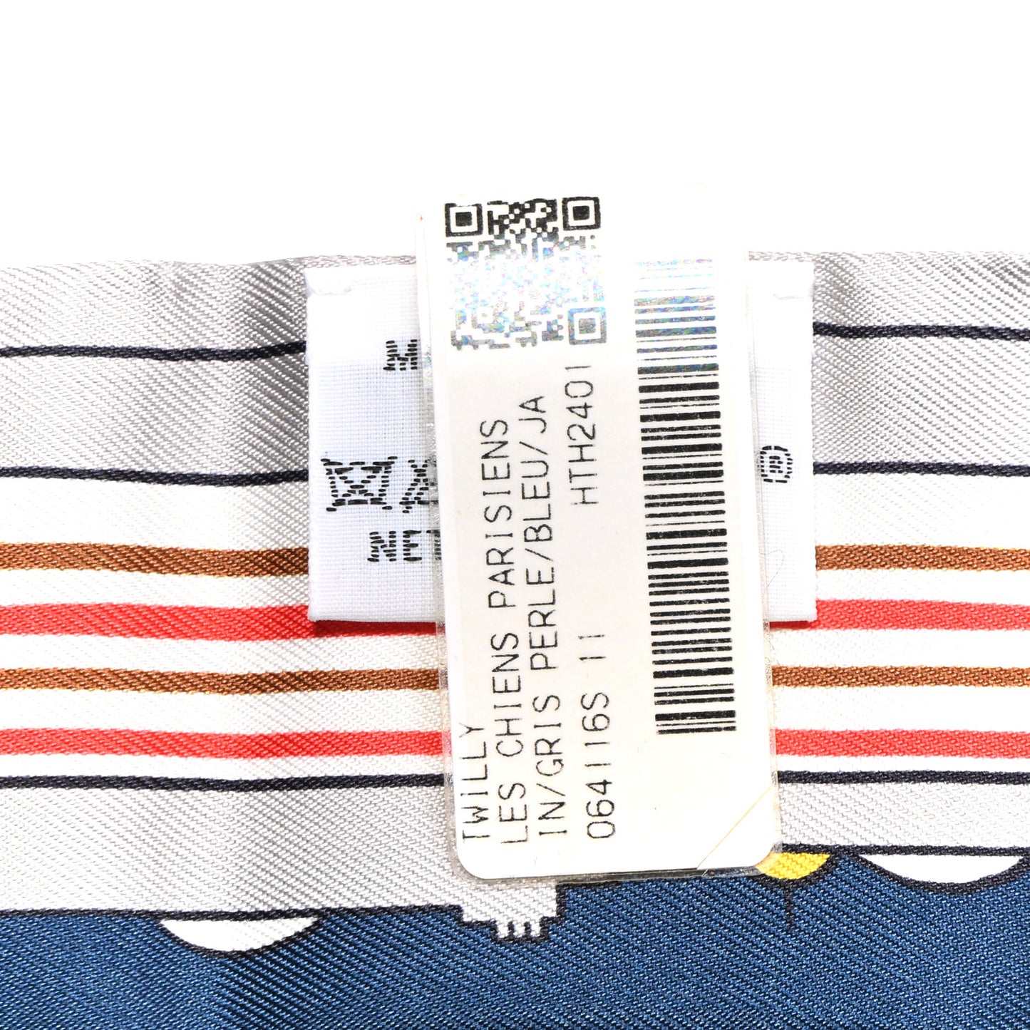 Silk Les Chiens Parisiens Twilly Gris Perle Bleu Jaune