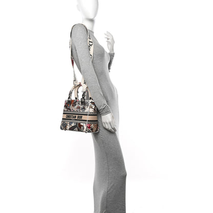 Christian Dior Canvas Embroidered Jardin D'Hive Medium Lady D-Lite Ecru Multicolor 2 of 12