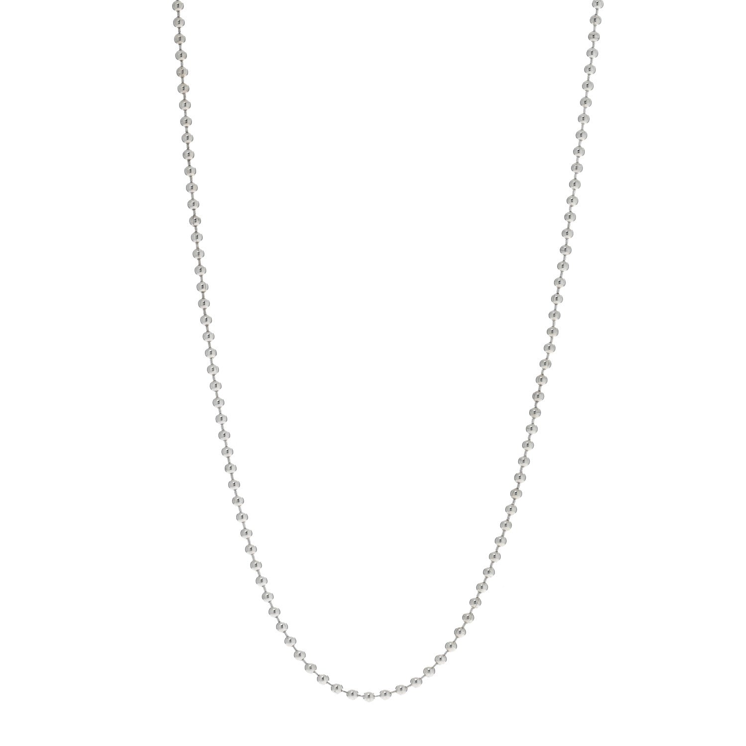 Tiffany Sterling Silver 1.2mm Bead Chain Necklace 20" 1 of 4