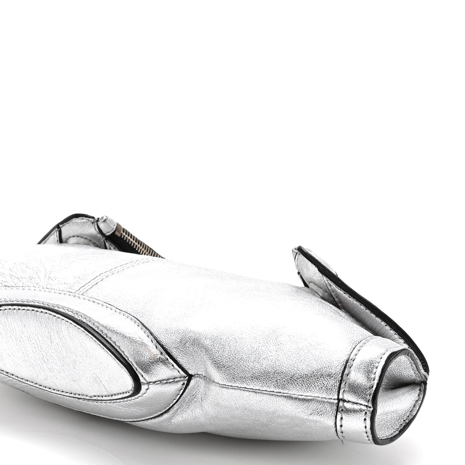 Alexander McQueen Metallic Lambskin De Manta Clutch Silver 9 of 10