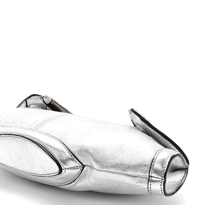 Alexander McQueen Metallic Lambskin De Manta Clutch Silver 9 of 10