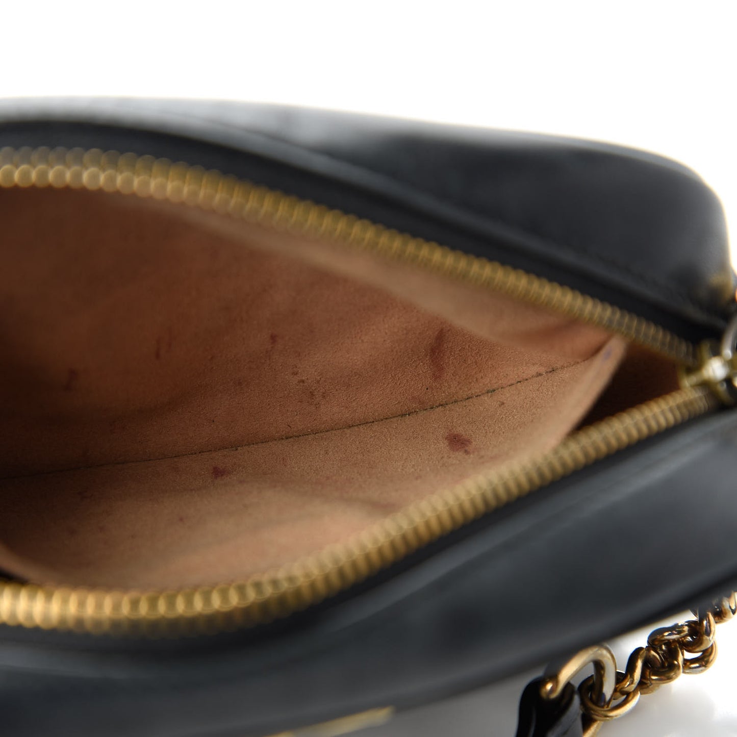 Calfskin Matelasse Mini GG Marmont Chain Shoulder Bag Black
