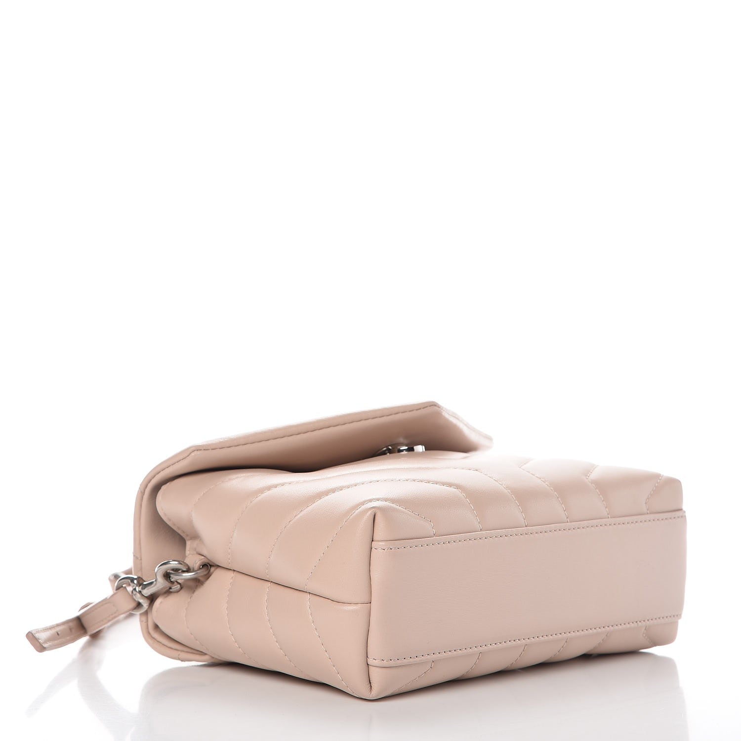 Saint Laurent Calfskin Y Quilted Monogram Toy Loulou Crossbody Bag Nude Powder 4 of 8