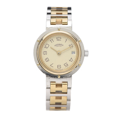 Hermes Stainless Steel 24mm Clipper Quartz Watch Gold 1 of 6