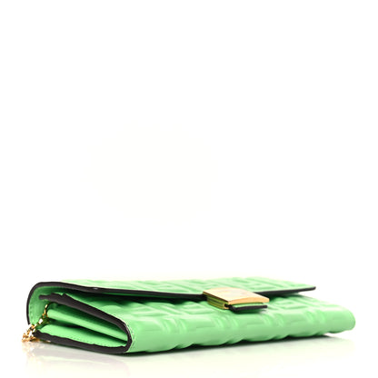 Fendi Nappa Matisse FF Embossed Continental Wallet On Chain Edamame 3 of 6