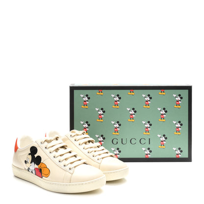 Gucci X DISNEY Miro Soft Calfskin Mickey Mouse Print Womens Ace Sneakers 36 Ivory Deep Orange 10 of 10