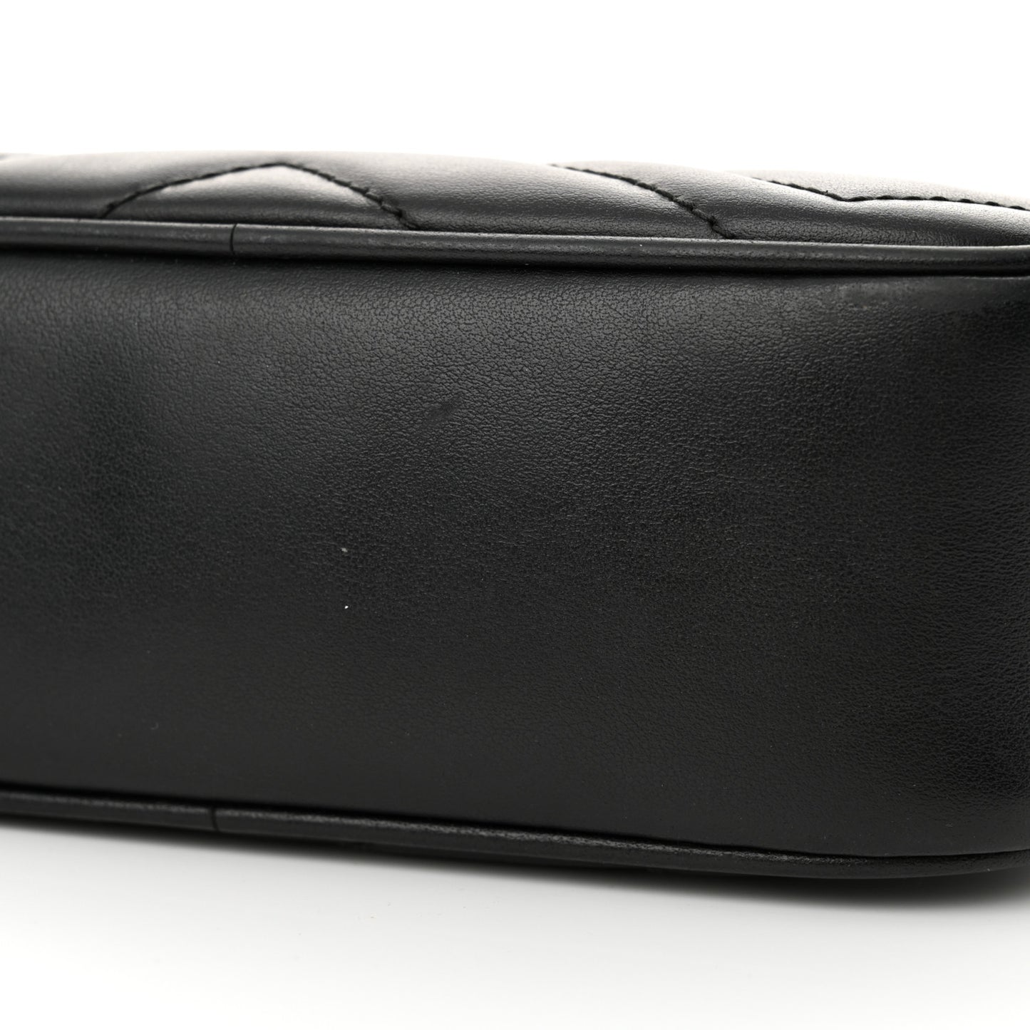 Calfskin Matelasse Monochrome Mini GG Marmont Chain Shoulder Bag Black