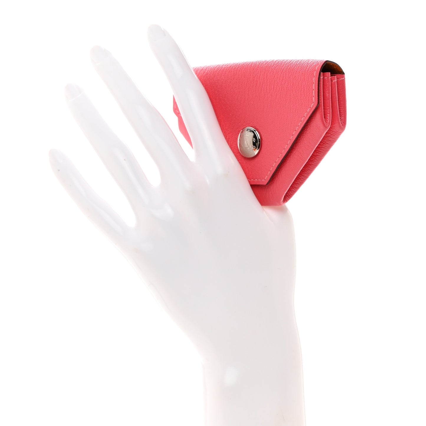 Chevre Mysore Verso Le 24 Coin Purse Rose Lipstick Orange