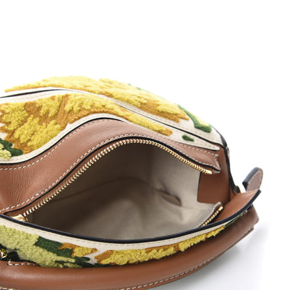 Loewe Calfskin Embroidered Floral Mini Puzzle Bag Tan Yellow 5 of 10