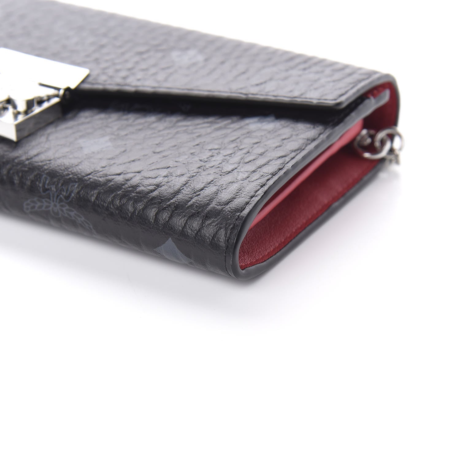 MCM Visetos Large Patricia Wallet On Chain Black Red 9 of 11